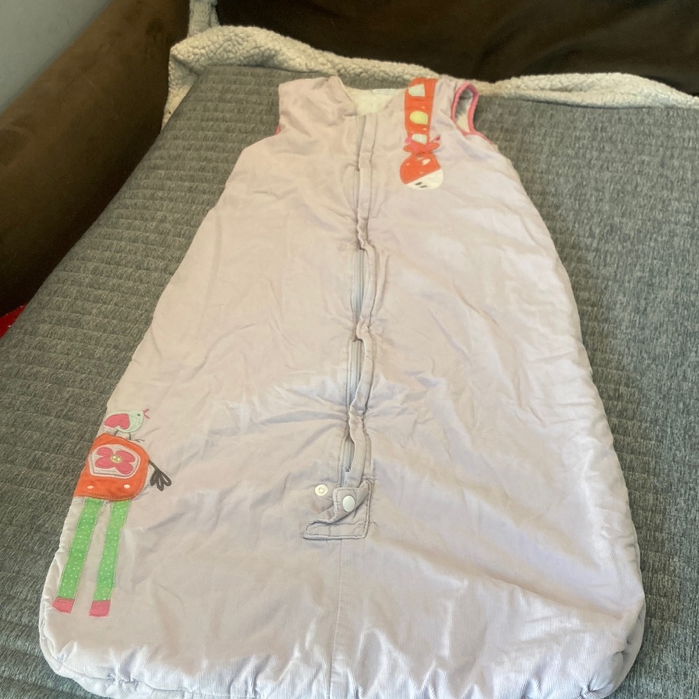 Pink and Orange Quilted Sleep Sack with Zipper